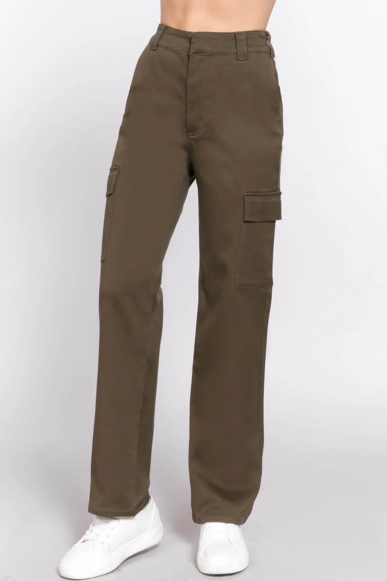 Straight Fit Comfort Functional Olive Drab Camouflage Long Pants - IVORYNN