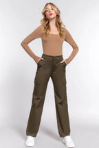 Straight Fit Comfort Functional Olive Drab Camouflage Long Pants - IVORYNN