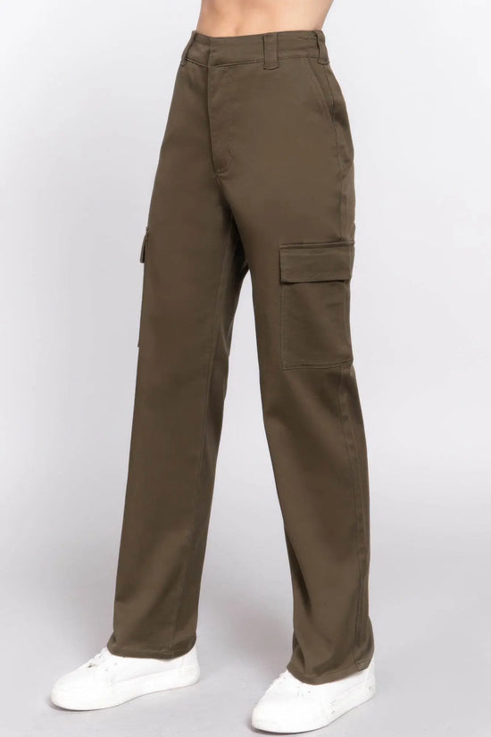 Straight Fit Comfort Functional Olive Drab Camouflage Long Pants - IVORYNN