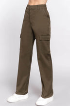 Straight Fit Comfort Functional Olive Drab Camouflage Long Pants - IVORYNN