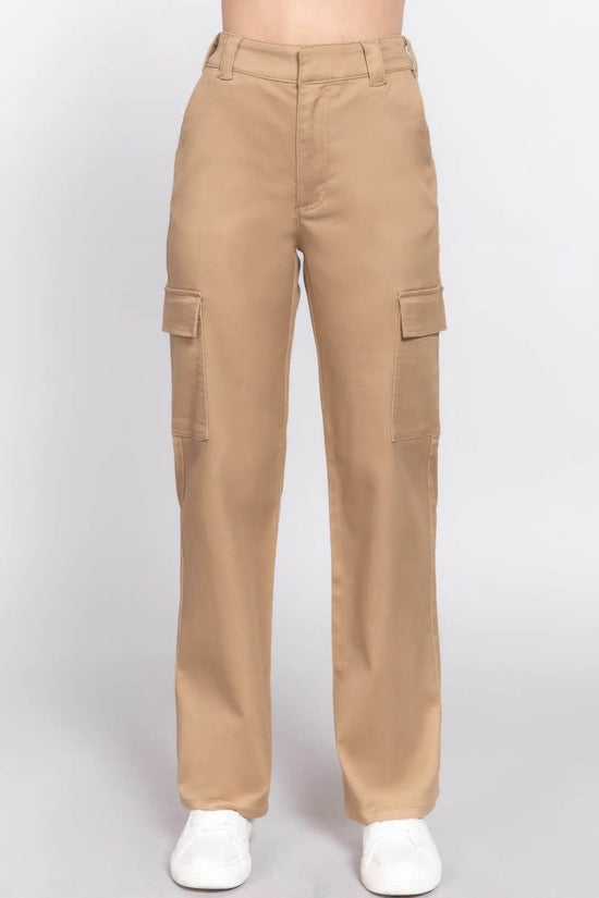 Straight Fit Comfort Functional Tan Long Pants - IVORYNN