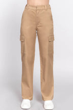 Straight Fit Comfort Functional Tan Long Pants - IVORYNN