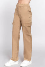 Straight Fit Comfort Functional Tan Long Pants - IVORYNN