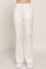 Straight Fit Comfort Functional White Long Pants - IVORYNN