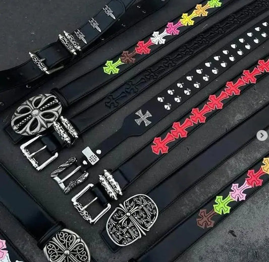 Stylish Leather Belt Collection Motifs