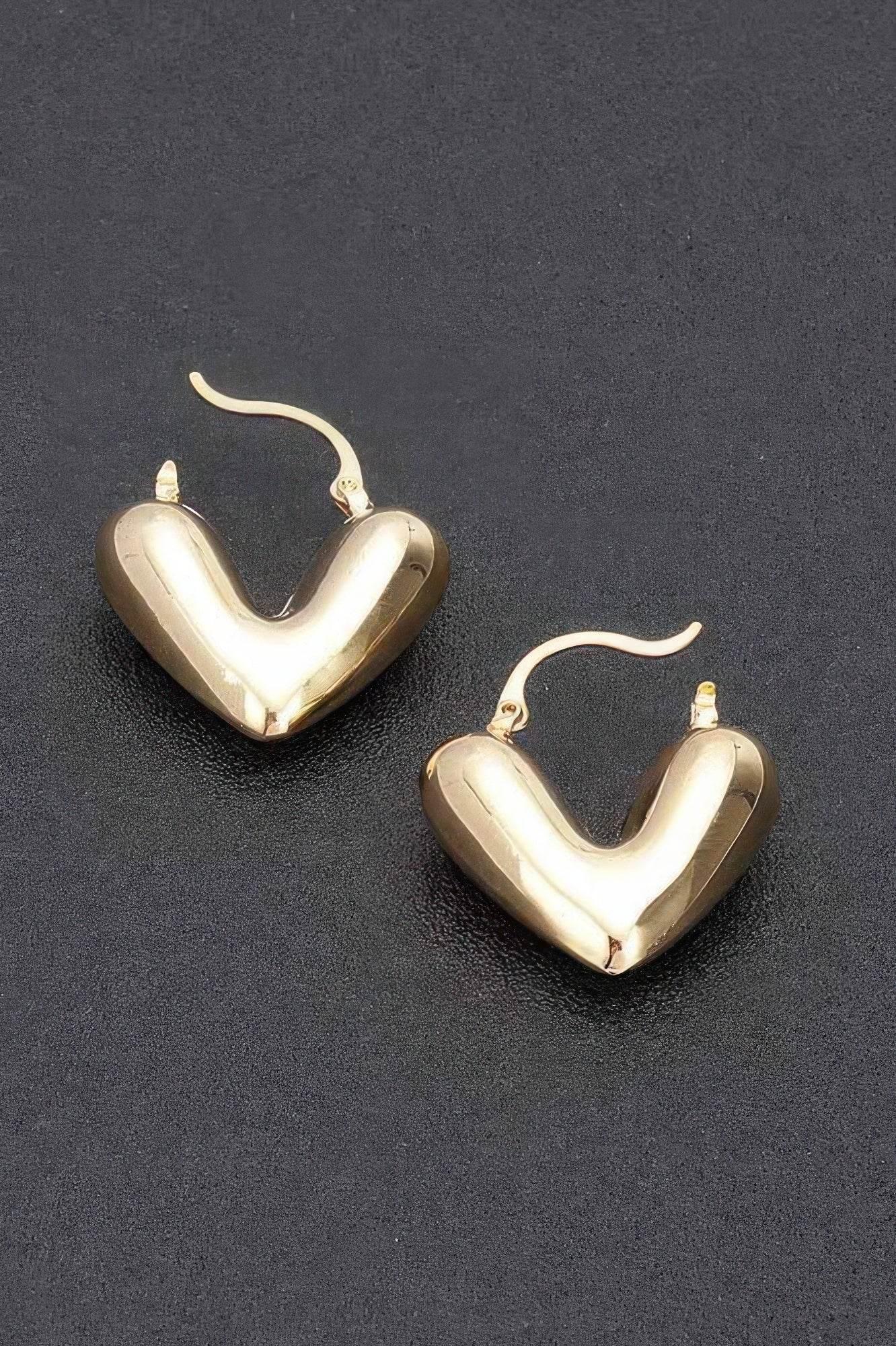 Stylish Metal Heart Earrings - IVORYNN