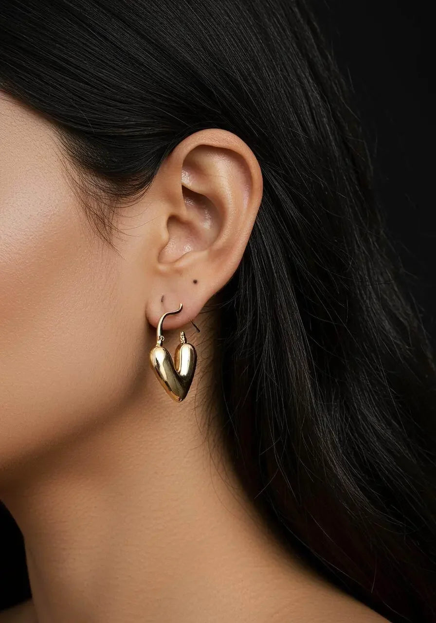 Stylish Metal Heart Earrings - IVORYNN