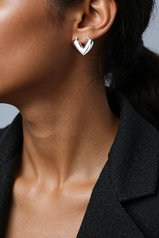 Stylish Metal Heart Earrings - IVORYNN