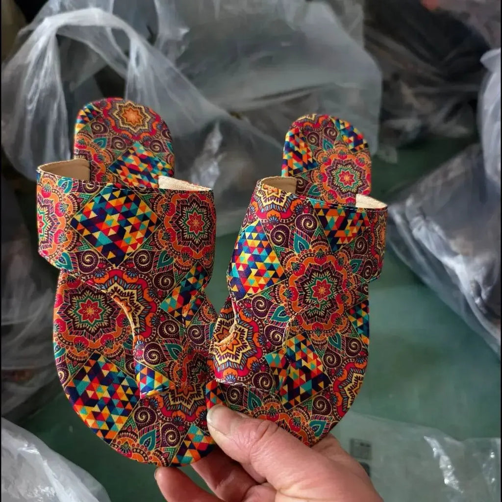 Stylish Toe Loop Flats Sandals - IVORYNN