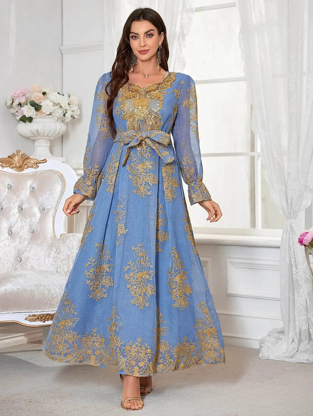 Summer Floral Anti Pilling Breathable Jalabiya - IVORYNN