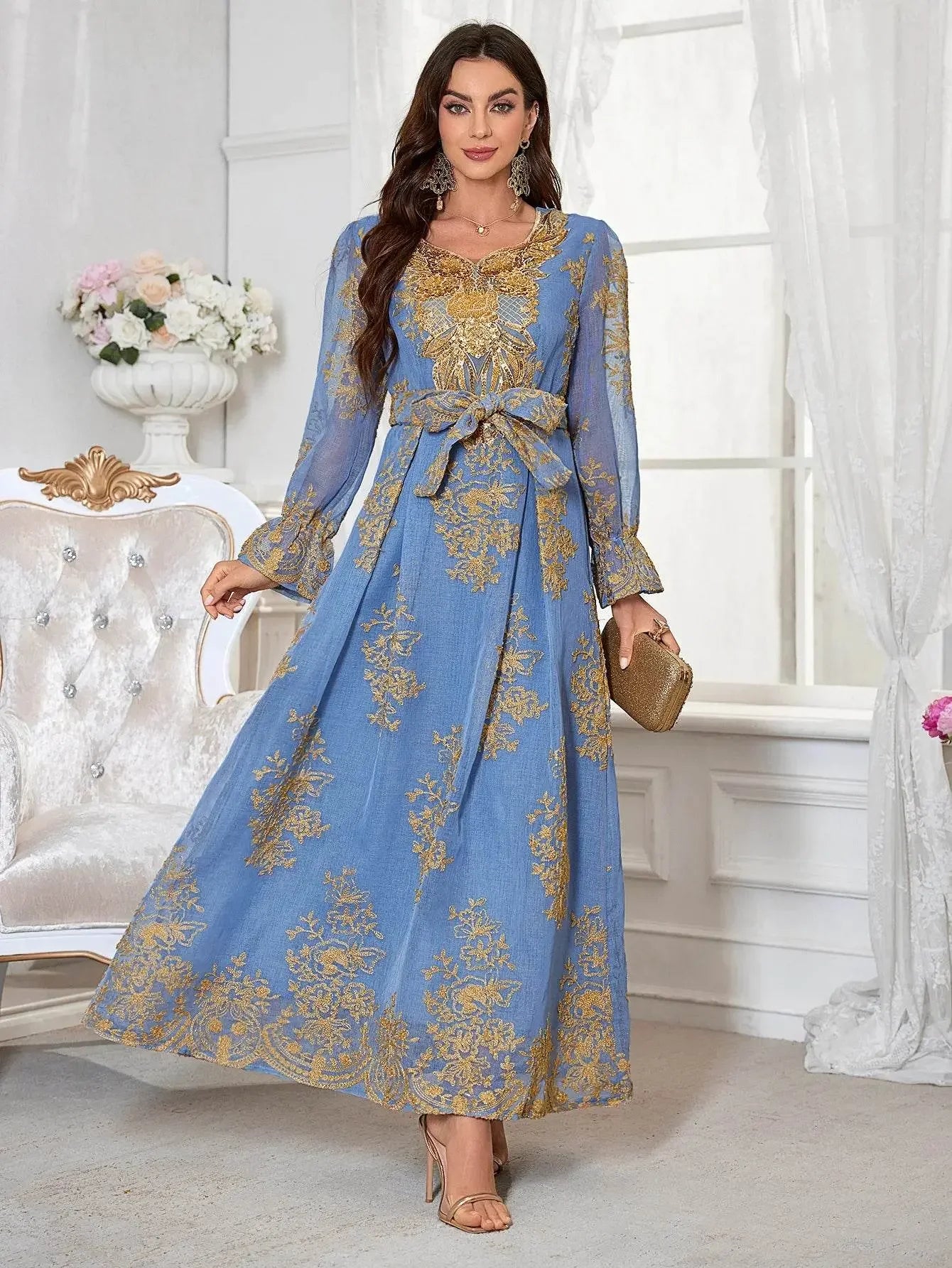 Summer Floral Anti Pilling Breathable Jalabiya - IVORYNN