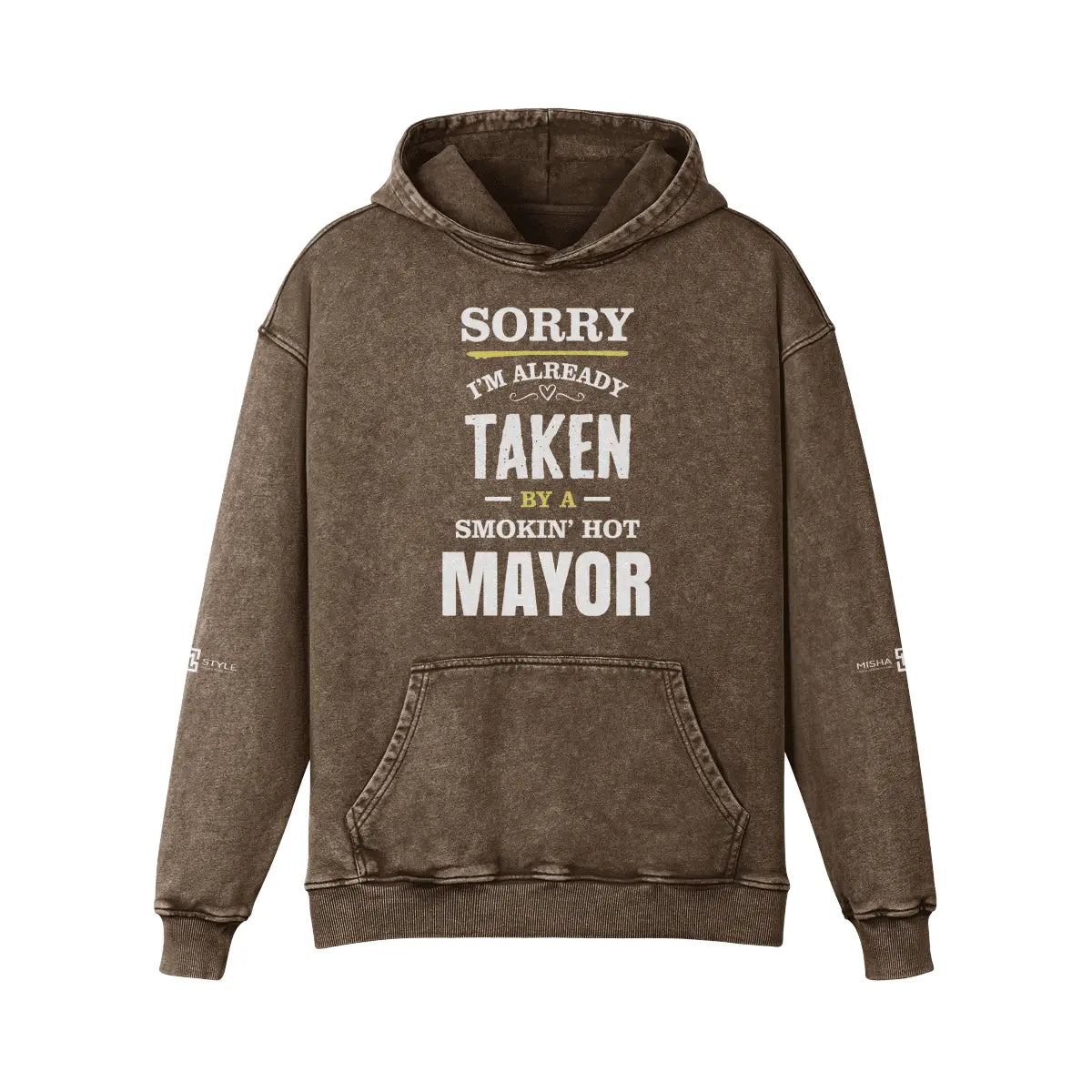 Super Heavyweight Faded Fade Brown Hoodie - IVORYNN