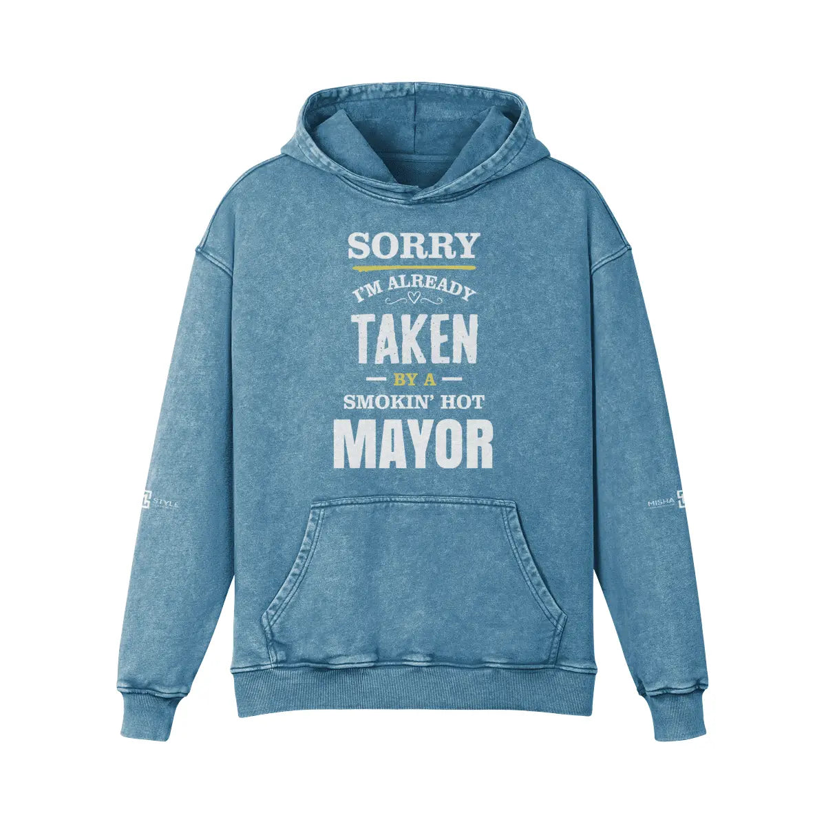 Super Heavyweight Faded Shadow Blue Hoodie - IVORYNN