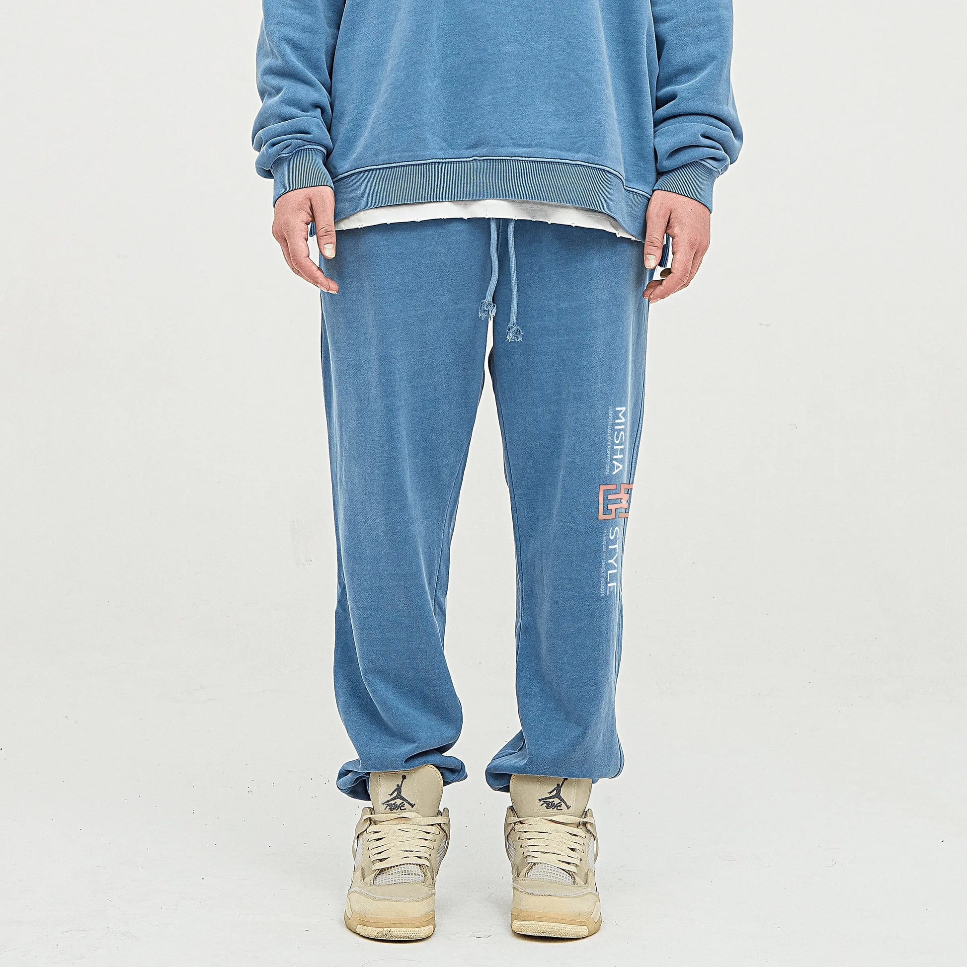 Super Heavyweight State Blue Washed Baggy Sweatpants - IVORYNN