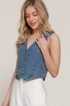 Svelte Stretch Denim Vest - IVORYNN