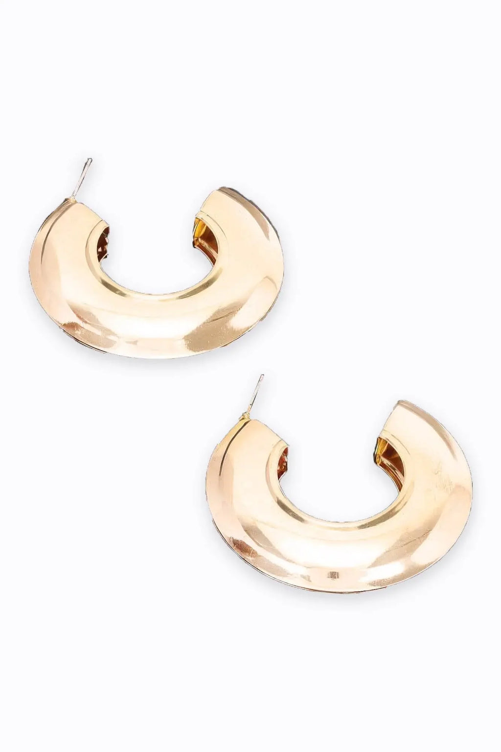 Thick Crescent Metal Hoop Earring - IVORYNN
