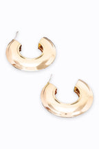 Thick Crescent Metal Hoop Earring - IVORYNN