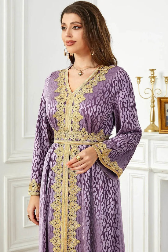 Thick Velvet Purple Luxury Maxi Kaftan - IVORYNN