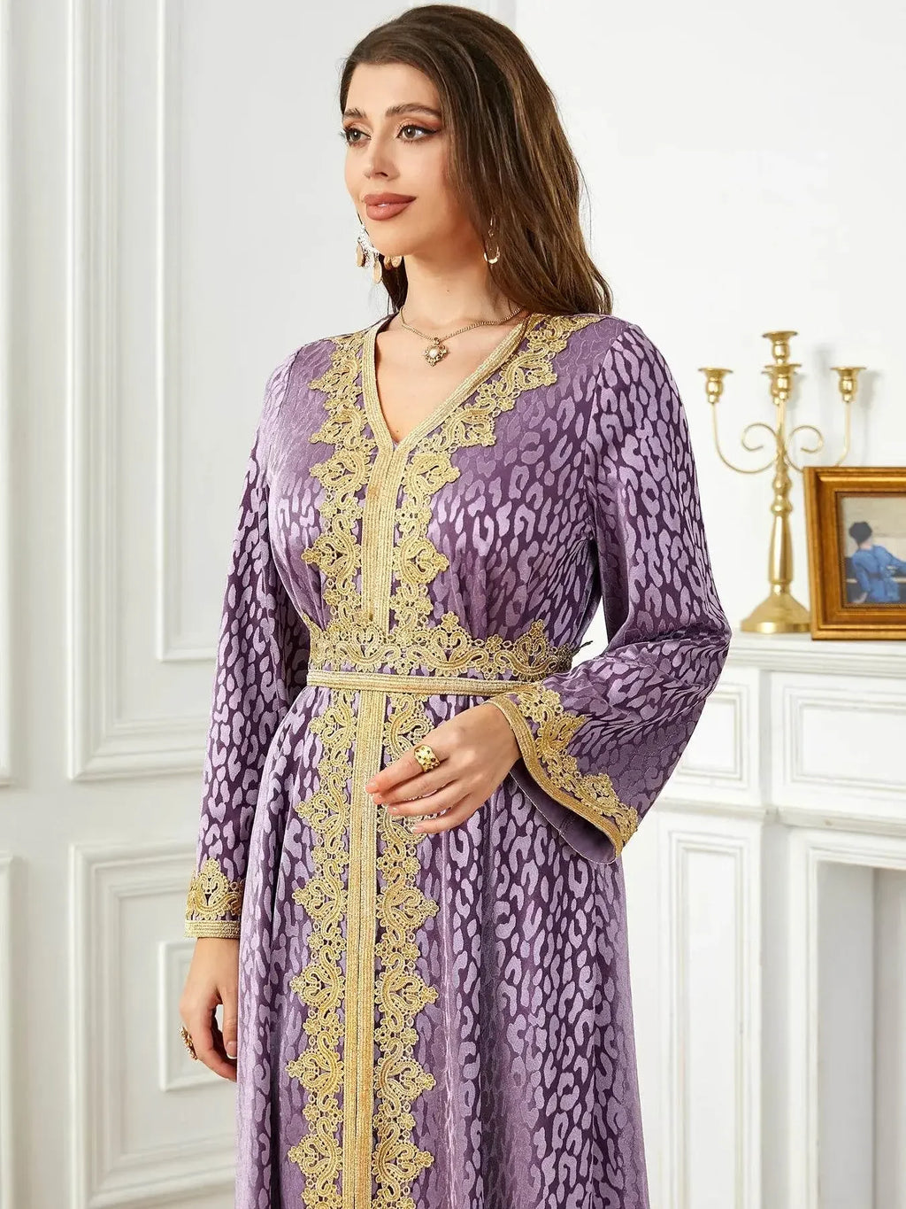 Thick Velvet Purple Luxury Maxi Kaftan - IVORYNN
