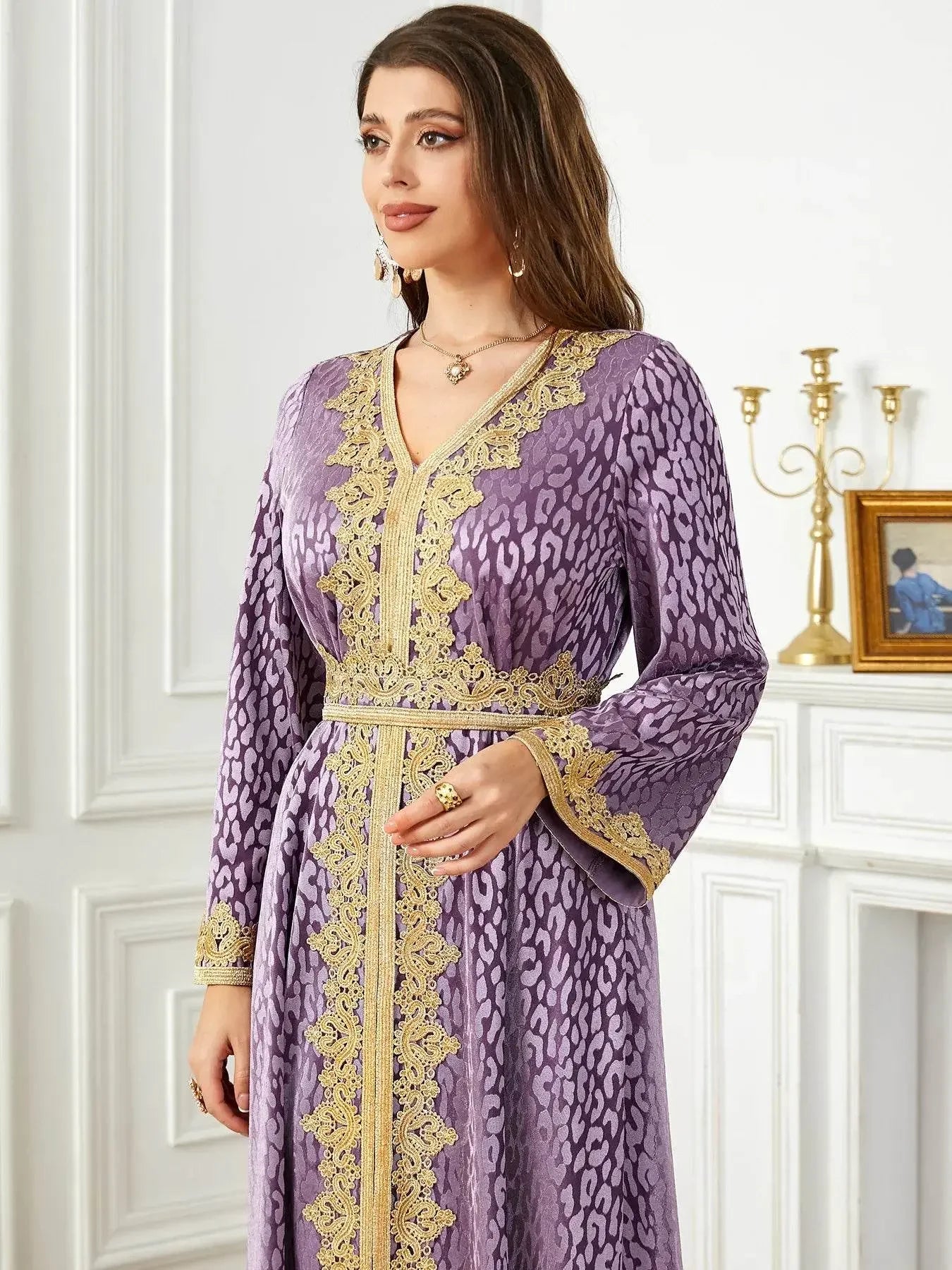 Thick Velvet Purple Luxury Maxi Kaftan - IVORYNN