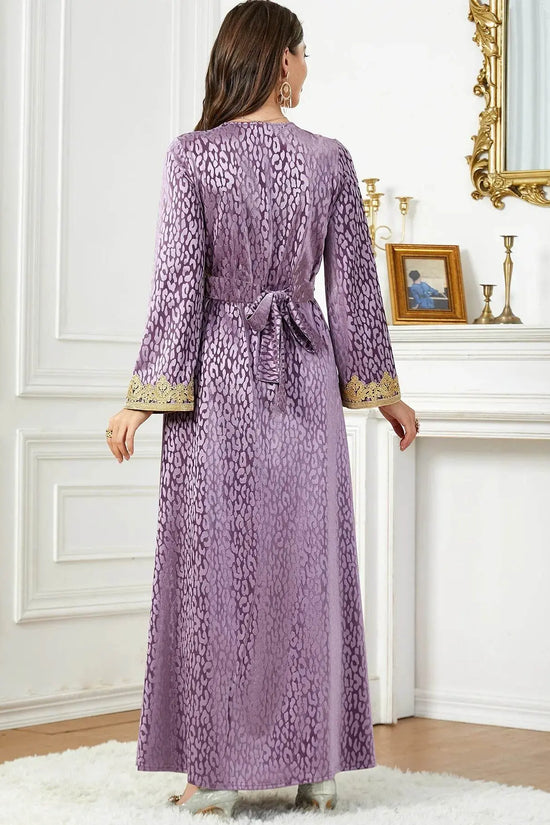 Thick Velvet Purple Luxury Maxi Kaftan - IVORYNN
