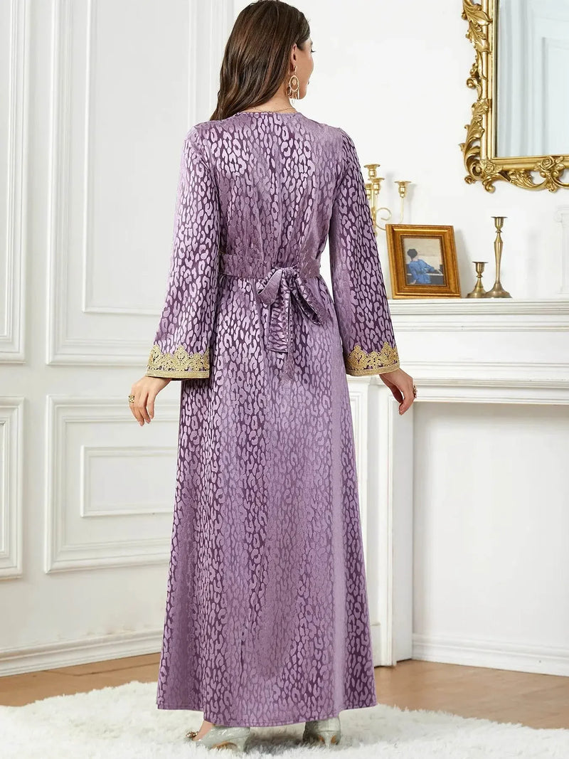 Thick Velvet Purple Luxury Maxi Kaftan - IVORYNN