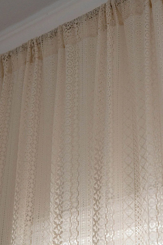 Translucent American Country Hollow Crochet Curtain - IVORYNN