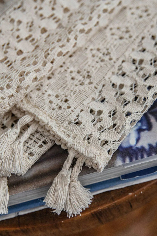 Translucent American Country Hollow Crochet Curtain - IVORYNN