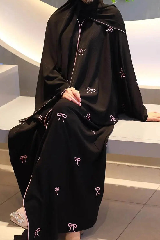 Turkish Elegant Cardigan Embroidered Abaya - IVORYNN