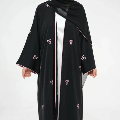 Turkish Elegant Cardigan Embroidered Abaya - IVORYNN