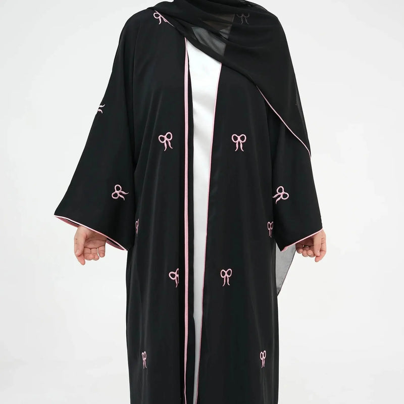 Turkish Elegant Cardigan Embroidered Abaya - IVORYNN