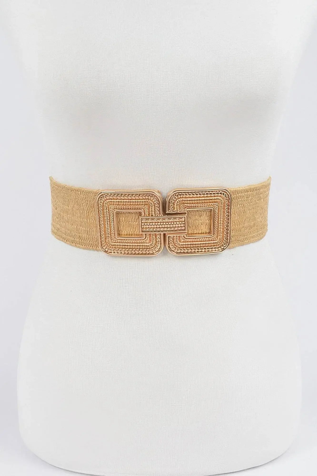 Two Blocks Metal Buckle Stretch Belt - IVORYNN
