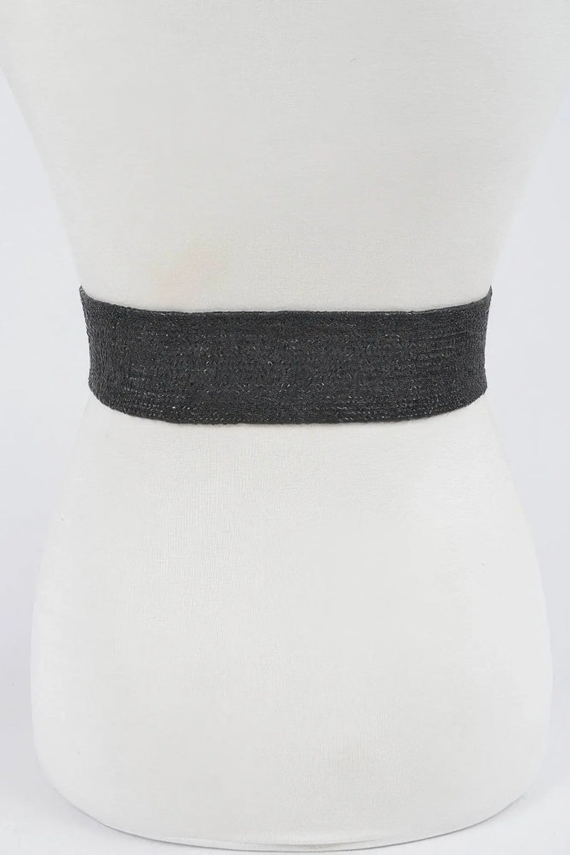 Two Blocks Metal Buckle Stretch Belt - IVORYNN