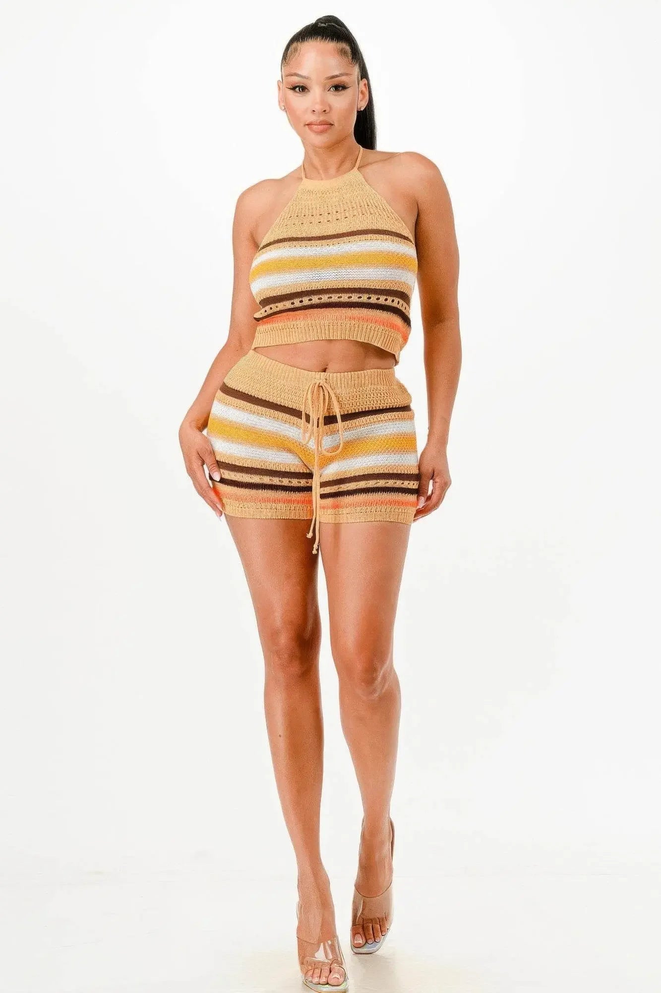 Two Pieces Cocu Crochet Short Set - IVORYNN