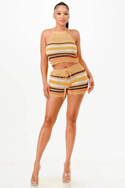 Two Pieces Cocu Crochet Short Set - IVORYNN