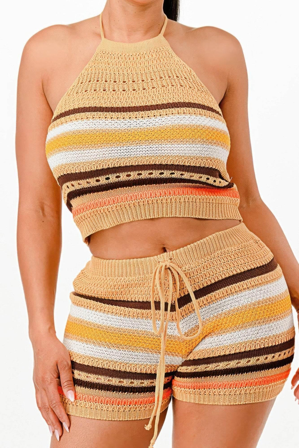 Two Pieces Cocu Crochet Short Set - IVORYNN