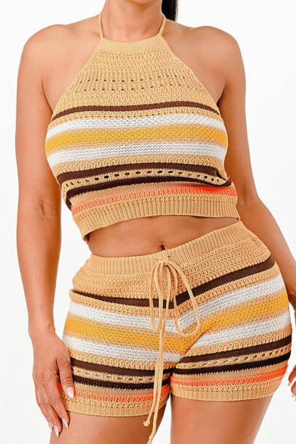 Two Pieces Cocu Crochet Short Set - IVORYNN