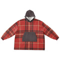 Men’s plaid cozy hoodie with dark hood and pocket, modern fashion from Ivorynn
