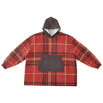 Men’s plaid cozy hoodie with dark hood and pocket, modern fashion from Ivorynn