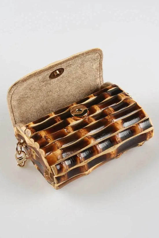 Unique Handmade Natural Wood Rattan Straw Handbag - IVORYNN