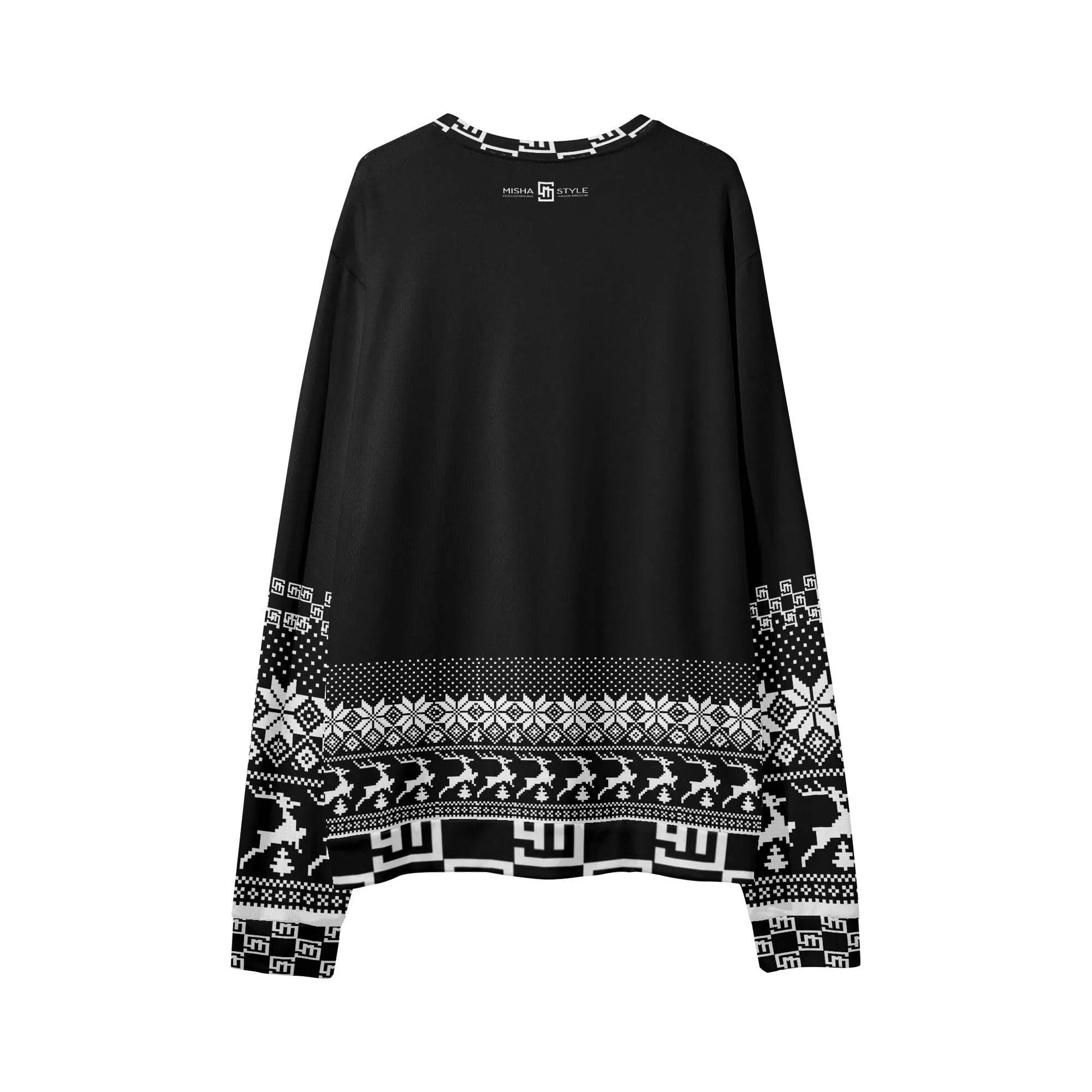 Unisex Christmas Loose Casual Black Sweater - IVORYNN