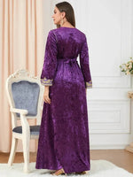 Velvet Gown Golden Ribbon Luxury Kaftan - IVORYNN
