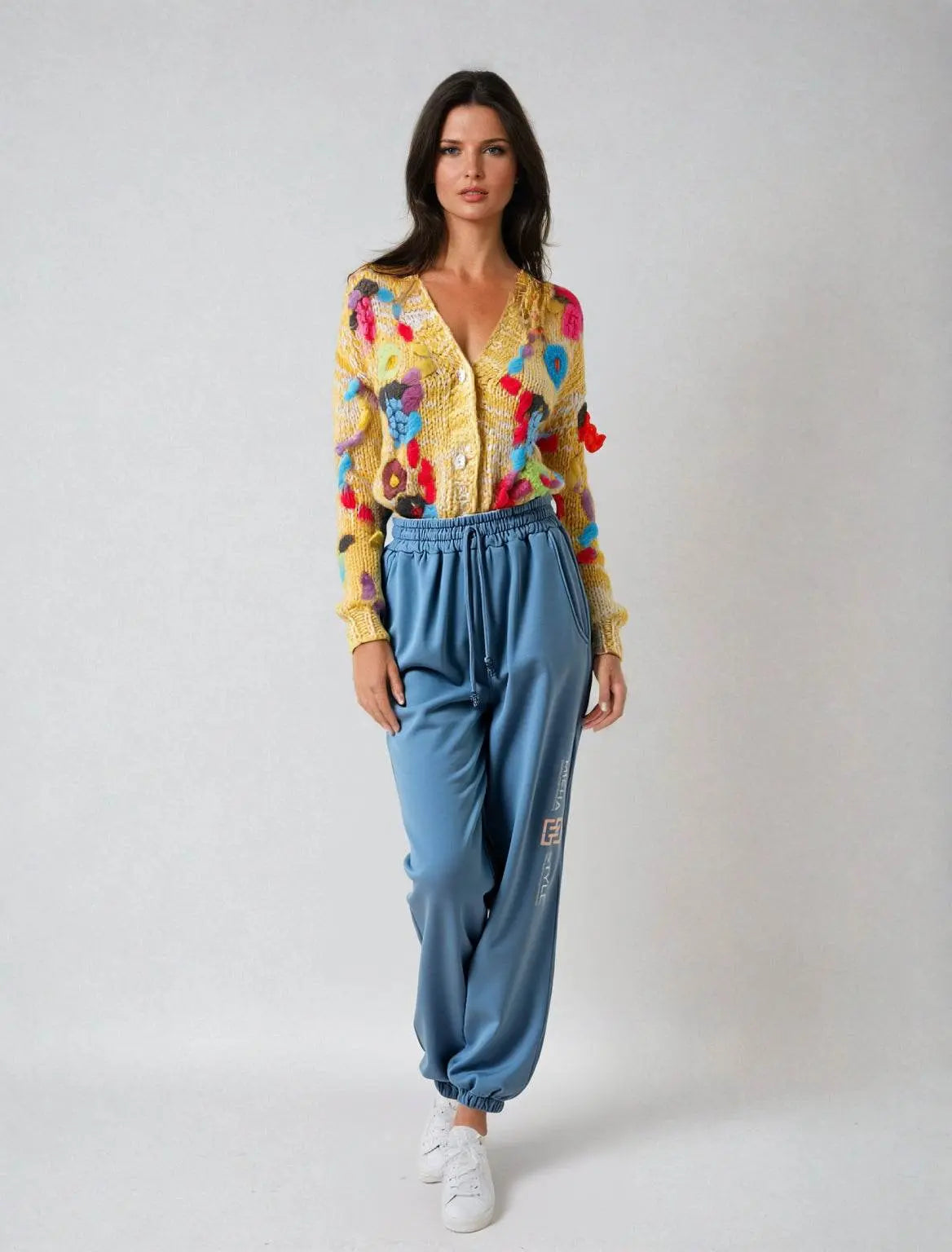 Vintage Handmade Knit Hook Flower Cardigan Coat - IVORYNN