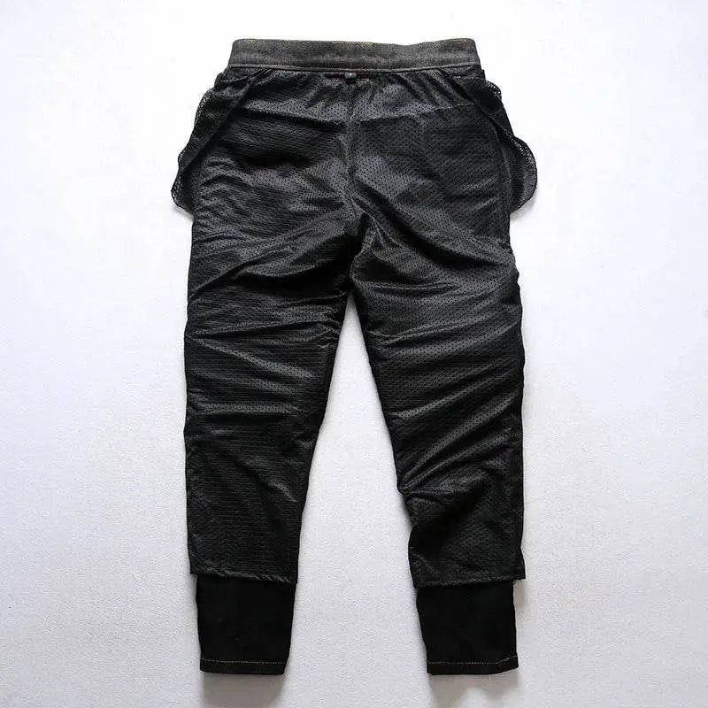 Vintage Heavyweight Woven Elastic Leather Pencil Trousers - IVORYNN