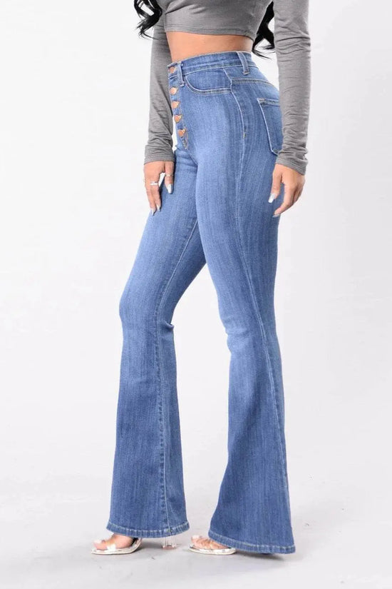 Vintage High Waist Wide Leg Denim - IVORYNN