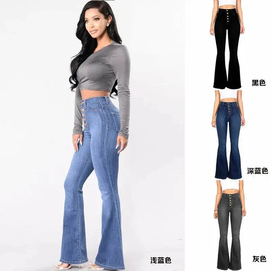 Vintage High Waist Wide Leg Denim - IVORYNN