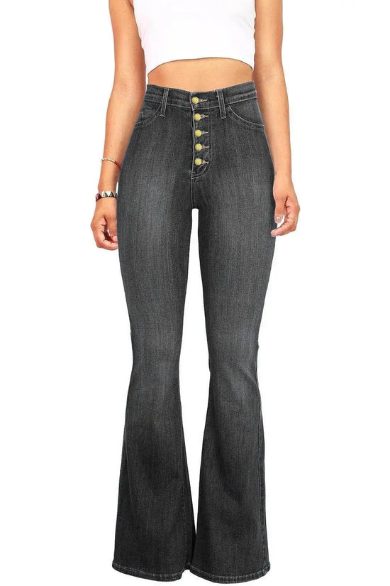 Vintage High Waist Wide Leg Denim - IVORYNN