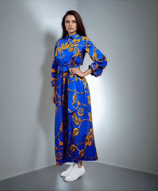 Vintage Large Swing Skirt Shirt Dress