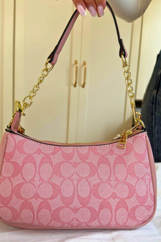 Vintage Luxury Pink Handbag with Pearls and Charms - IVORYNN