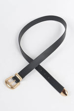 Vintage Style Metal Faux Leather Belt - IVORYNN